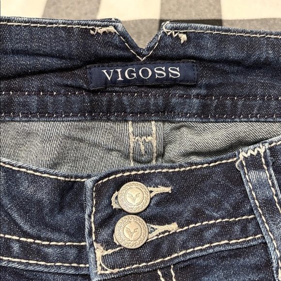 Vigoss Dublin Skinny Jeans Size 16 x 28 Raw Frayed Hem Embellished Distressed - Picture 6 of 14